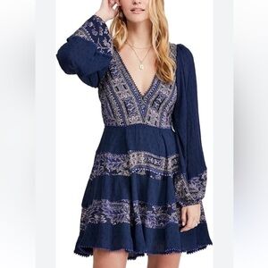 Free people My Love Navy Blue Mini dress Small
